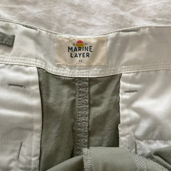 Men's Green Marine Layer Shorts - Picture 3 of 5